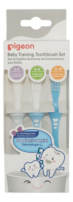 Cepillos Dentales - Set De Aprendizaje - 3 Pasos Azul - Pigeon