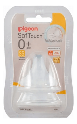 Tetina Pigeon Softouch Boca Ancha SS 0+ Repuesto x2