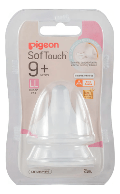 Tetina Pigeon Softouch Boca Ancha LL 9+ Repuesto x2