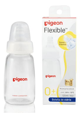 Biberón Pigeon Boca Standard (vidrio) 120 Ml Transparente Sin Dibujos