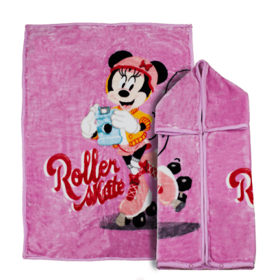 Saco con Broche Ultra Soft Minnie Roller 80x110cm Rosado1
