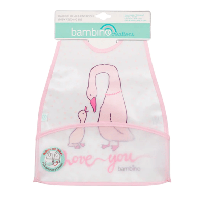 Babero de Alimentación Impermeable PEVA Blanco Ganzos1