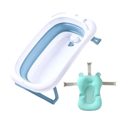 Pack Bañera plegable + malla Azul1