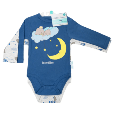 Set 2 Body Manga Larga Celeste Oso1