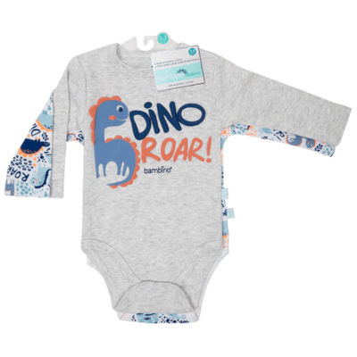 Set 2 Body Manga Larga Azul Dinosaurio1