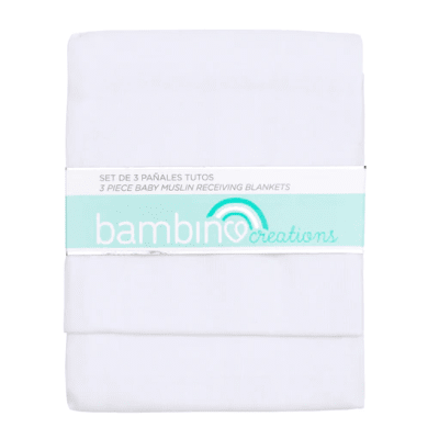 Set 3 Pañales Tutos 100% Algodón Liso Blanco