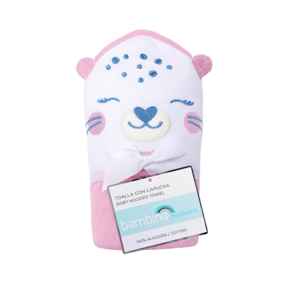 Toalla con capucha fucsia chinita1