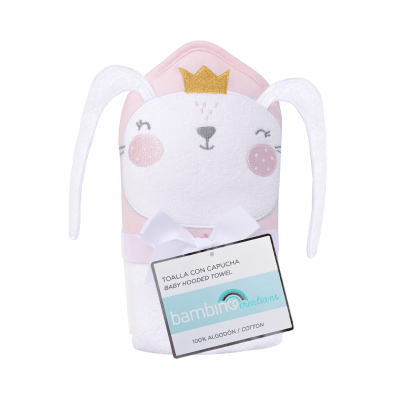 Toalla con capucha blanco conejita1