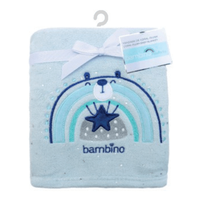 Frazada coral niño celeste estrella