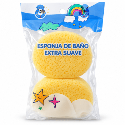 Esponja de baño extra suave para bebé 2 un1