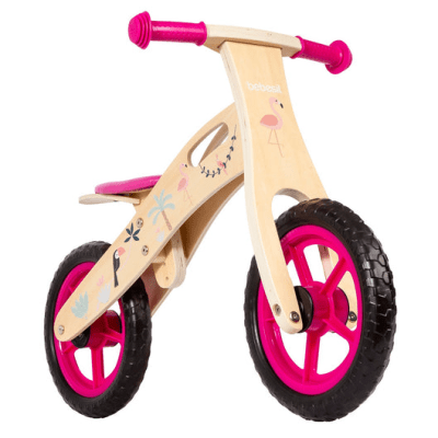 Bicicleta de Equilibrio Madera Flamenco Rosa3
