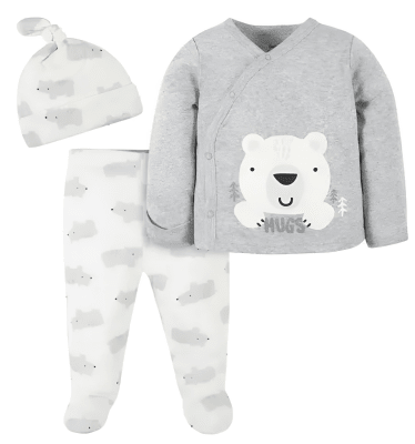 Conjunto 3pcs niño Gris1