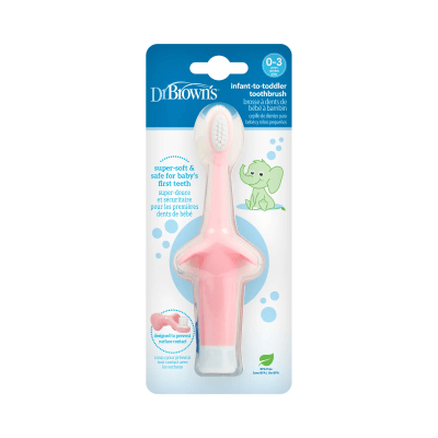 Cepillo de Dientes para Bebés y Niños Pequeños 0-3 años Elefante rosado