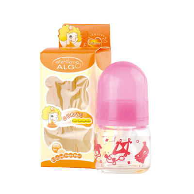 Mamadera vidrio 60ml Rosado Baby1