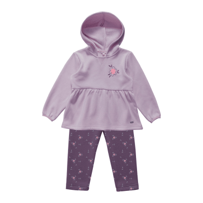 Conjunto Polerón y Calza Interior Peludo Bebé Niña Morado