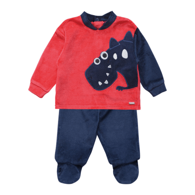 Conjunto Plush Bebé Dino Rojo