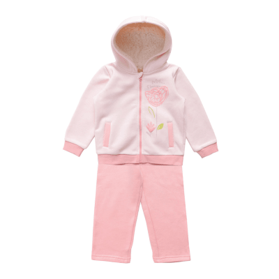 Conjunto Polerón y Pantalón Buzo Franela Beba rosado4
