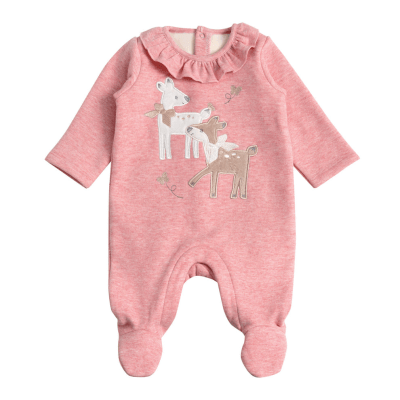 Enterito Franela Interior Peludo Bebé Rosa