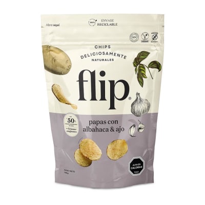 Chips de Papas con Ajo y Albahaca Flip 140Gr1