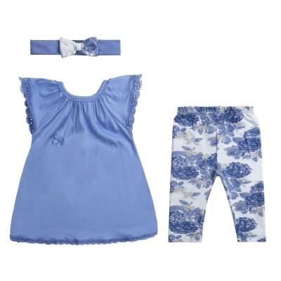 Conjunto beba flores algodón1