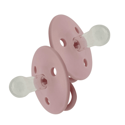 Chupetes redondos Mininor Silicona Rosado 0m 2 uns2