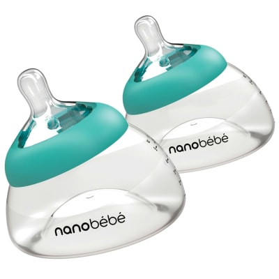 Mamadera Pro Lactancia Nanobebé GEN2 de 150 ml (Pack de 2) Turquesa +calentador1