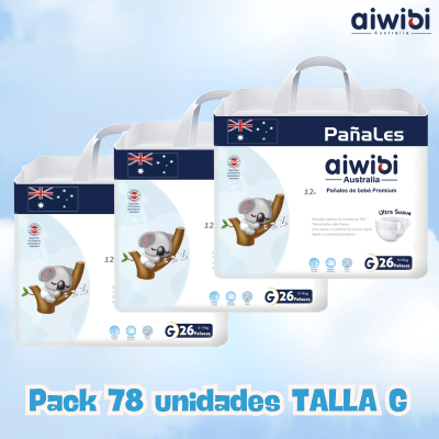 Pack pañales Aiwibi Día 90un Talla G Diurno