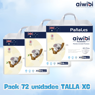 Pack pañales Aiwibi Día 72un Talla XG Diurno