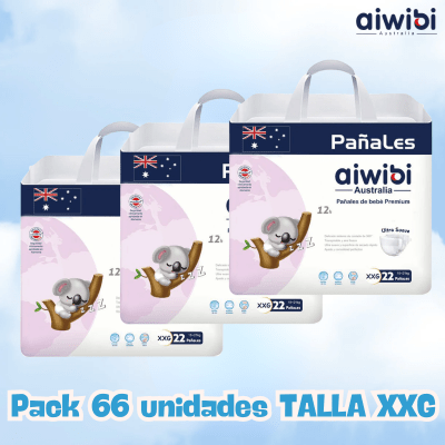 Pack pañales Aiwibi Día 66un Talla XXG Diurno1