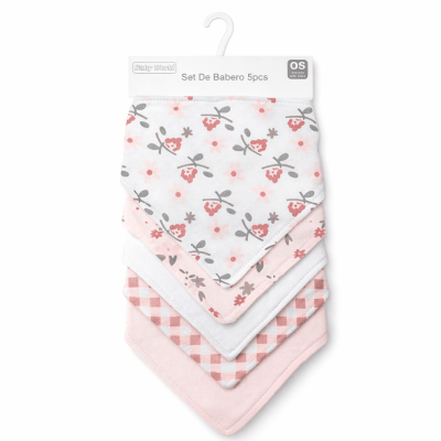 Pack 5 baberos bandana impermeables para bebé