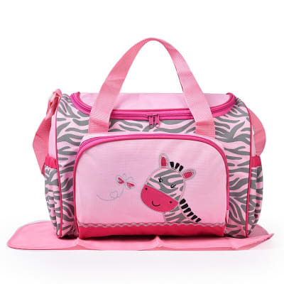 Bolso maternal jirafa rosada1
