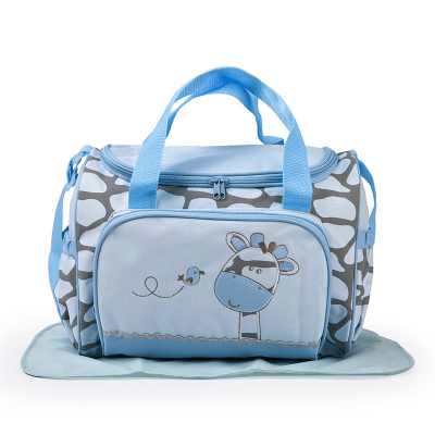 Bolso maternal jirafa azul1