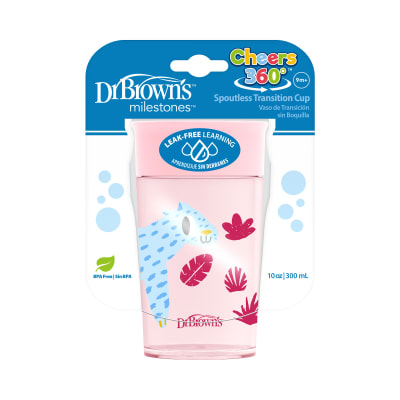 Vaso 360° con asas 300ml 9M+ Rosado