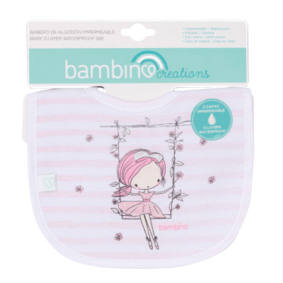 Babero de Algodón Impermeable Triple Capa - Bailarina Floral
