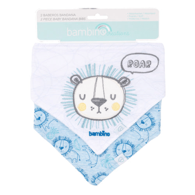 Set 2 babero bandana algodón león