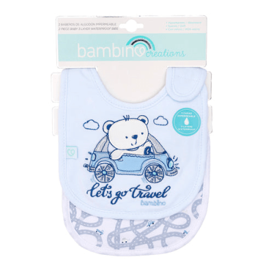 Set 2 baberos impermeable celeste transporte4