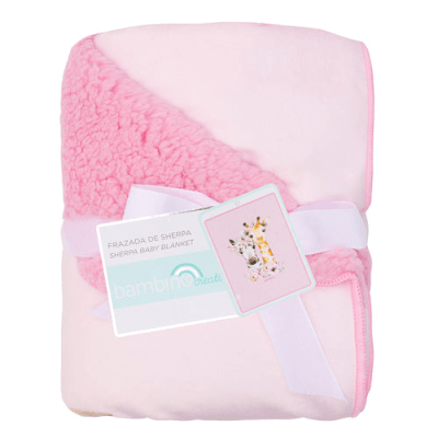 Frazada de Sherpa Rosado Animales