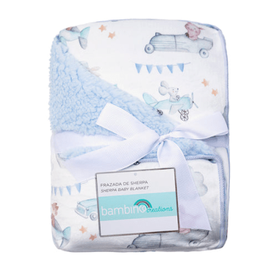 Frazada de Sherpa Blanco Dinosaurio2