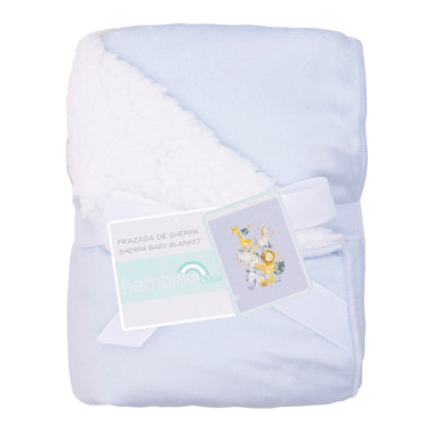 Frazada de Sherpa Celeste Animales2