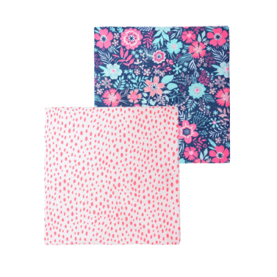 Set 2 mantita franela fucsia jirafas2