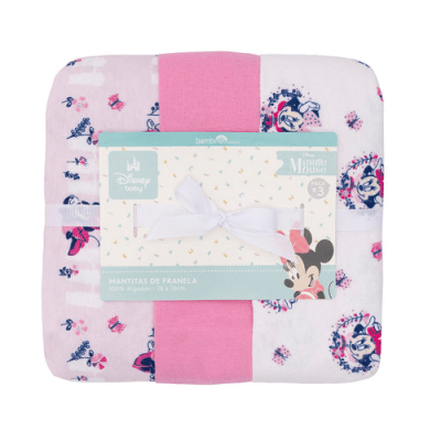 Set 3 Mantitas Franela Celeste Minnie