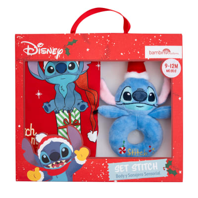 Set navideño Stitch - Body y Sonajero
