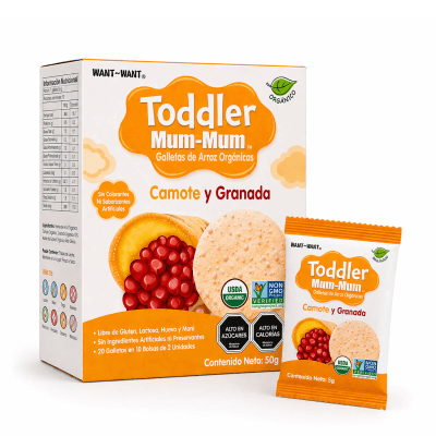 Galleta Toddler Mum-Mum Orgánica sabor Camote y Granada 50 gr