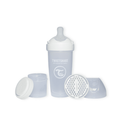 Mamadera Twistshake Double Pro 330ml-Blanco