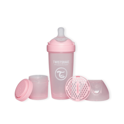 Mamadera Twistshake Double Pro 330ml-Rosado