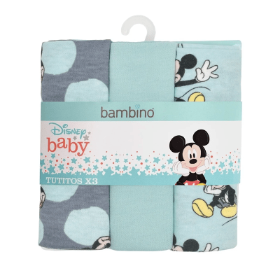 Set 3 Tutitos Suavecitos Azul Mickey