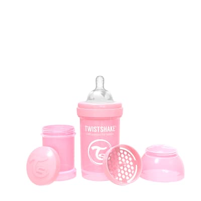 Mamadera Twistshake Anti-Cólico 180ml Rosado pastel1