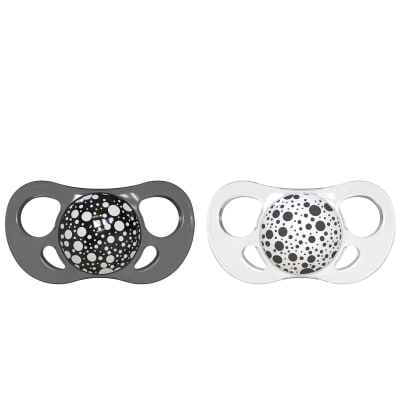 Chupetes Twistshake 6+m 2 un Negro/blanco