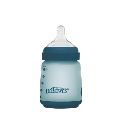 Mamadera Anticólico Boca Ancha Silicona 150ml Azul1