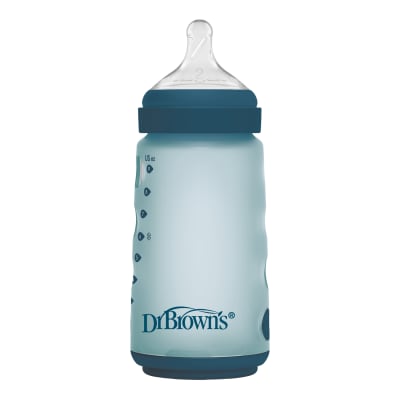 Mamadera Anticólico Boca Ancha Silicona 270ml Azul1